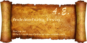 Andrásofszky Ervin névjegykártya