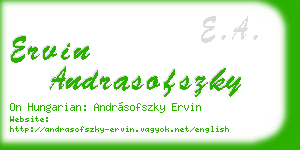 ervin andrasofszky business card