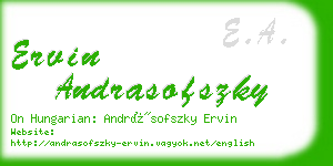 ervin andrasofszky business card